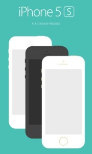 Flat iPhone 5S Mockup PSD