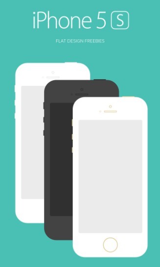 Flat iPhone 5S Mockup PSD