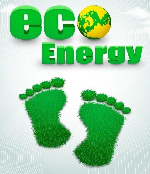 Green ECO Concept Grass Footprint Vector