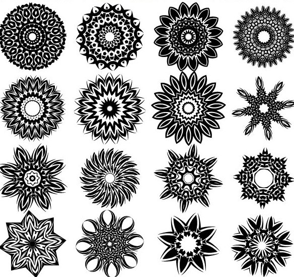 Set Of Vector Black Tribal Patterns