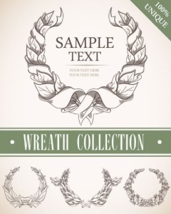 Set Of Vintage Wreath Designs Vector 01