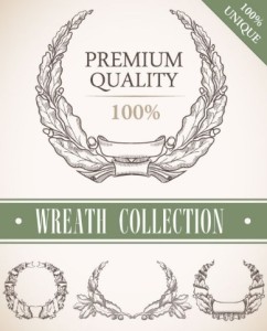 Set Of Vintage Wreath Designs Vector 02