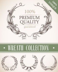 Set Of Vintage Wreath Designs Vector 03
