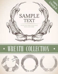 Set Of Vintage Wreath Designs Vector 04