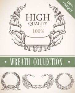 Set Of Vintage Wreath Designs Vector 05