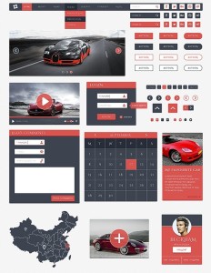 Zan - Red and Dark UI Kit PSD