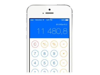 iOS 7 Calculator GUI PSD