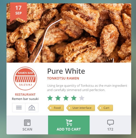 Flat Add To Cart Widget PSD