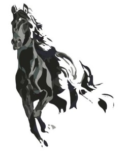 Ink Painting Galloping Horse Vector 01