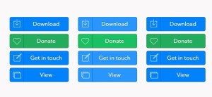 Blue and Green Flat Web Button Set PSD