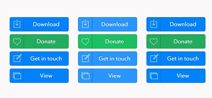 Blue and Green Flat Web Button Set PSD