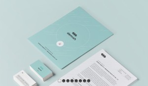 Cyan Stationery Branding Mockup PSD