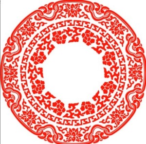 Red Classical Floral Pattern Vector