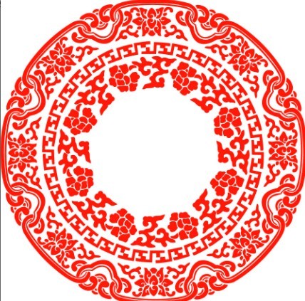 Red Classical Floral Pattern Vector