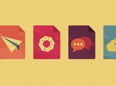 Flat File Type-Style Web Icons PSD