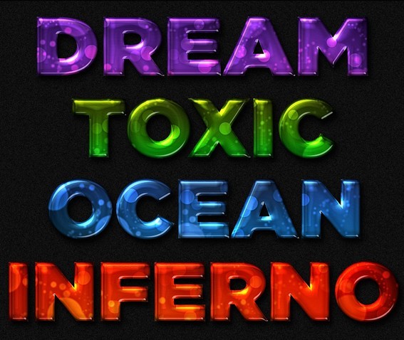5 Bokeh Text Styles PSD