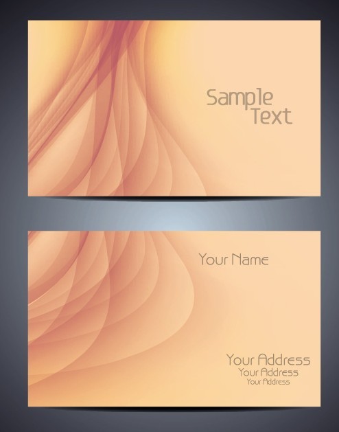 Elegant Brown Business Card Template with Abstract Background Vector