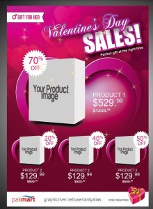 Gift For Her Valentine's Day Sale Flyer PSD Template