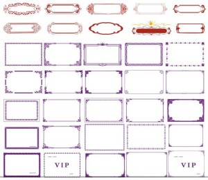 Set Of Vector Simple Floral Borders & Frames