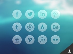 12 Round Transparent Social Icons PSD