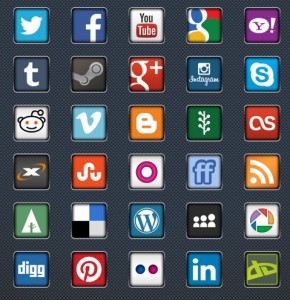 30 Modern Social Media Icons Vector PSD