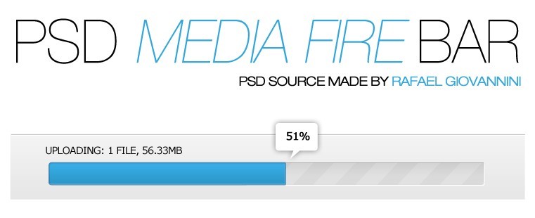 Clean Blue Upload Bar PSD