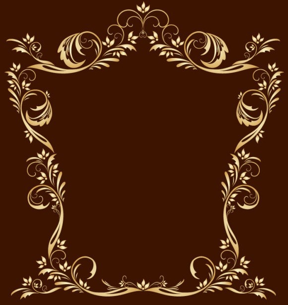 Gold Royal Floral Frame Vector 04