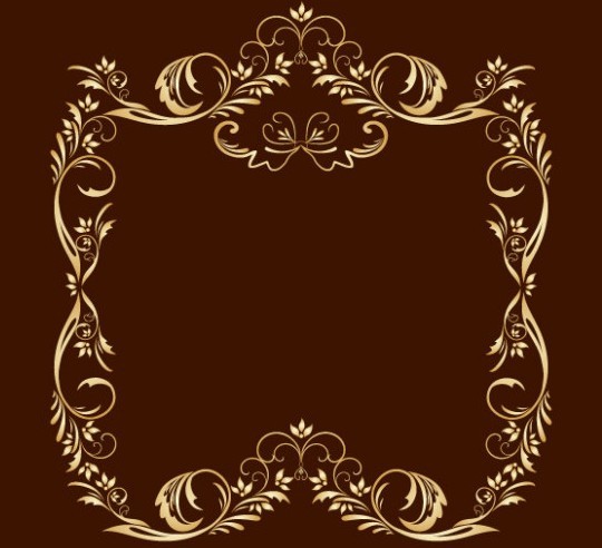 Gold Royal Floral Frame Vector 05