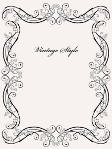 Vintage Styled Simple Dark Floral Frame Vector 01