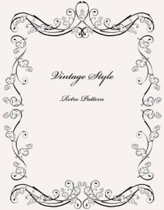 Vintage Styled Simple Dark Floral Frame Vector 02