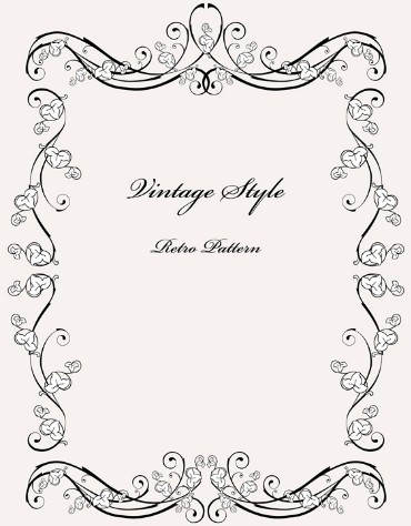 Vintage Styled Simple Dark Floral Frame Vector 02