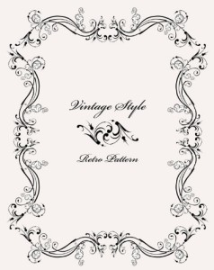 Vintage Styled Simple Dark Floral Frame Vector 03