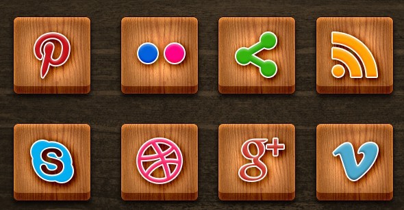 Wood Social Media Set PSD