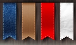 4 Elegant Vertical Ribbons PSD
