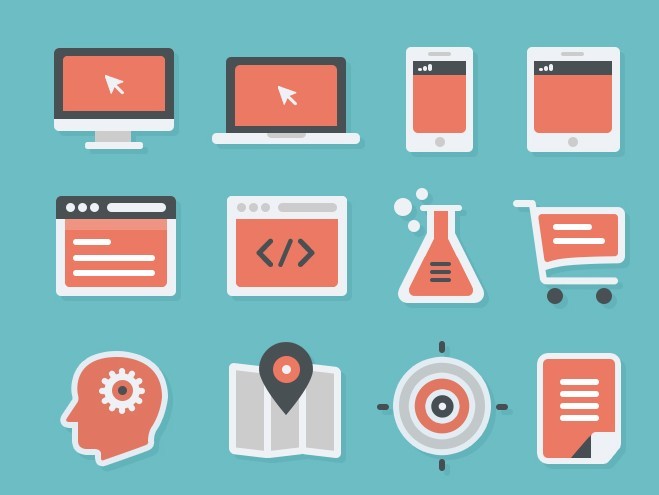 Flat E-Commerce Icons PSD