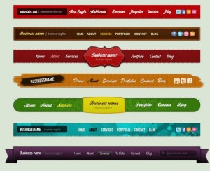 Set of Sweet Navigation Menu Designs PSD