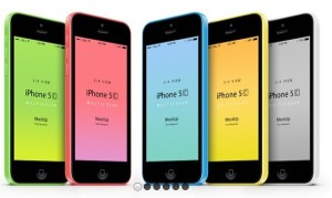 Three-Quarter Perspective iPhone 5C PSD Mockup