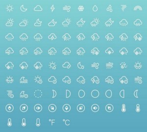 85+ Weather Line Icons PSD