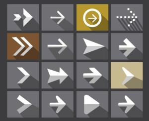 Flat Long Shadow Arrow Icons PSD
