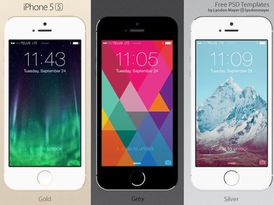 Flat iPhone 5S Template PSD