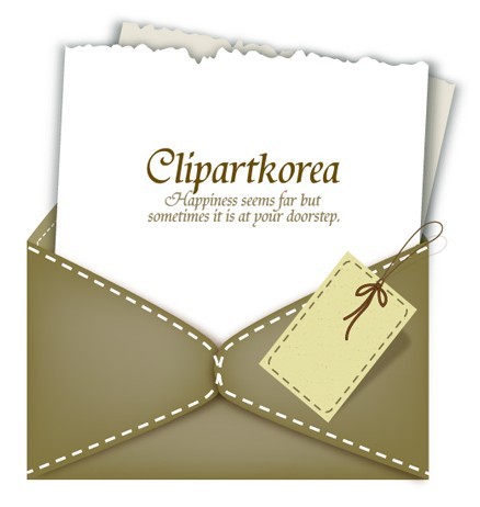 Lovely Envelope with Letter Paper Design Vector