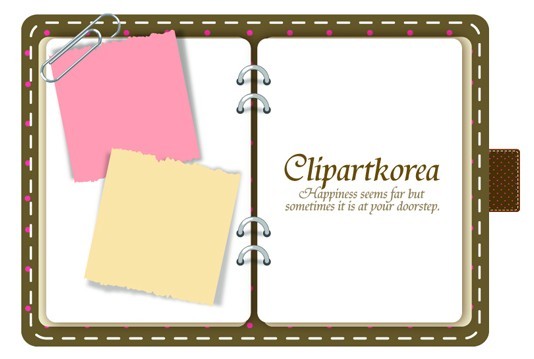 Lovely Notebook With Sticky Notes Design Vector