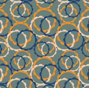 Seamless Vintage Circle Pattern Design Vector