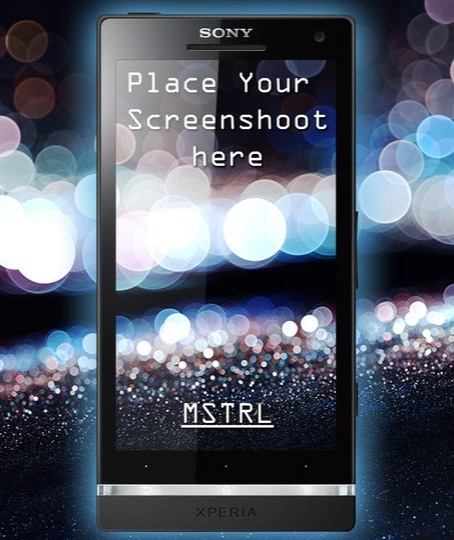 Black Sony Xperia S Template PSD