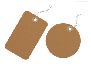 Brown Corrugated Paper Tag PSD