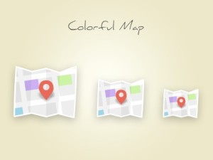 Colored Map Icons PSD