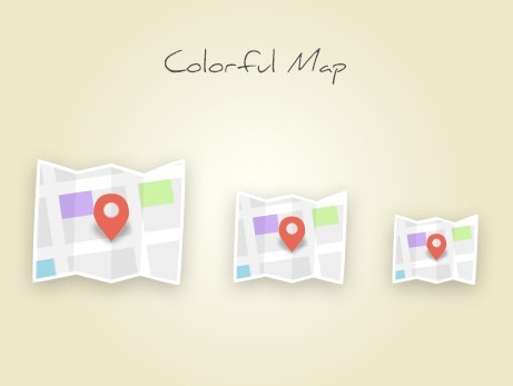 Colored Map Icons PSD