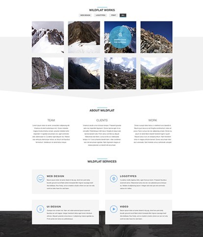 WildFlat - Creative Flat Web Template PSD