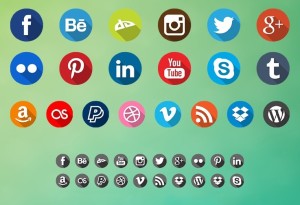 40 Long Shadow Social Icon Set