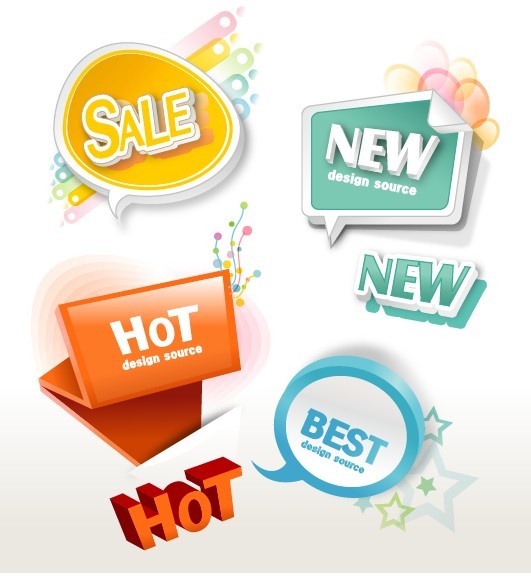 Lovely Retail Sale Labels & Stickers Vector 01